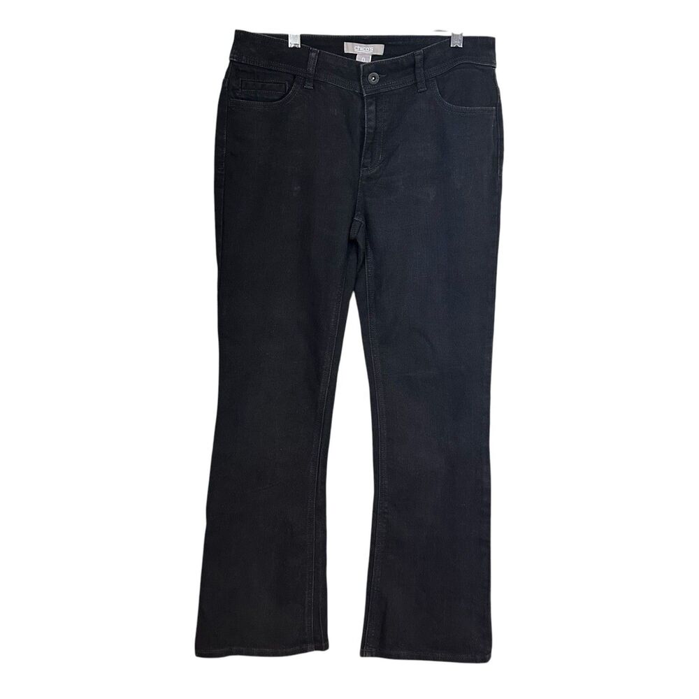 Chico's Womens Sz O Short (US Sz 4) Black Denim Stretch Black Sequin Jeans